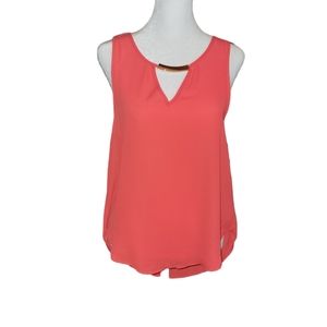 Red sleeveless top